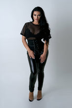 Load image into Gallery viewer, Black net corset top